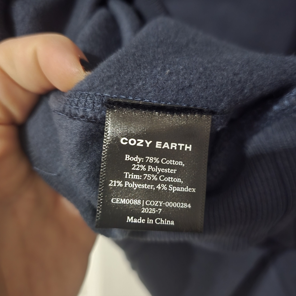 NWT Cozy Earth Men's Cityscape 2.0 Stuctured Cozycore Hoodie in Eclipse, Unisex. - Picture 11 of 11